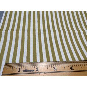 Striped Cotton Fabric Blank Textiles 1/2 yard x 44" Olive Green & White